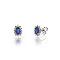 Orecchini Promesse Donna in Oro bianco Zaffiro 0.30 Ct OCPQ43Z - OCPQ43Z